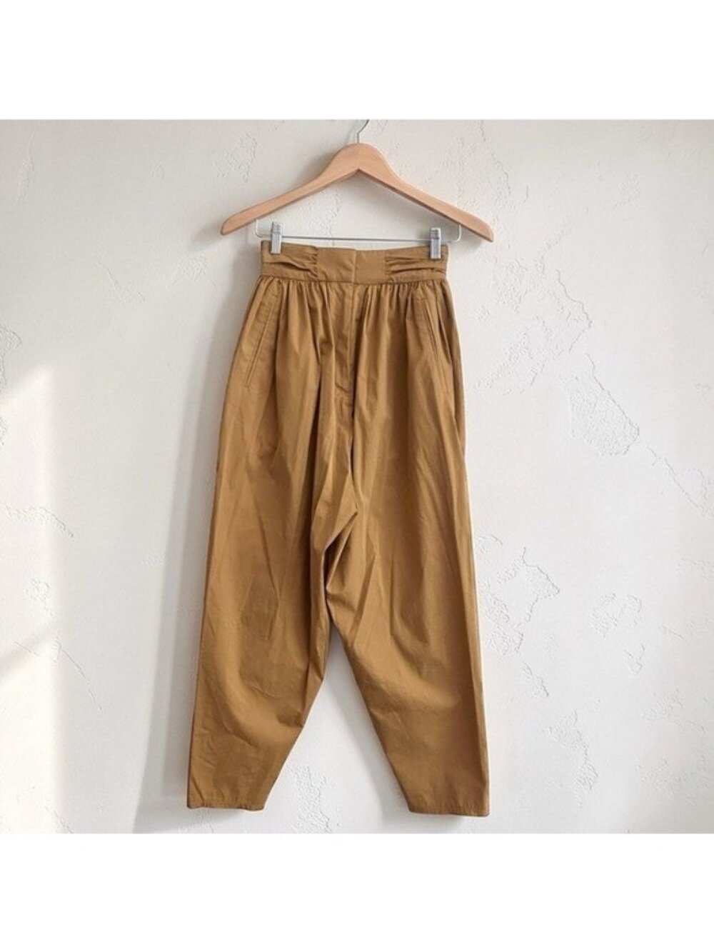Mr. Larkin Amelie Balloon Drop Crotch Tan Cotton Pants Sz XS